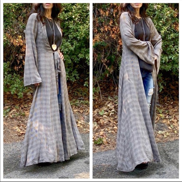 ABSOLUTELY GORGEOUS LONGLINE TIE FRONT DUSTER - Picture 4 of 8